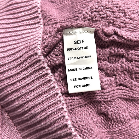 AndTheWhy Mauve Textured Oversized Cotton Sweater Vest | Size Small/Medium - Picture 8 of 11